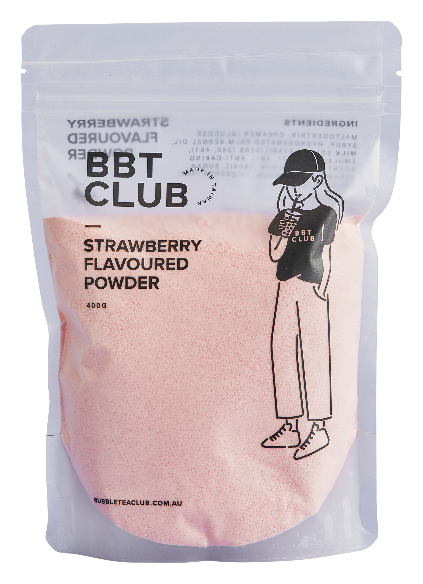 Strawberry Flavoured Bubble Tea Powder 400g