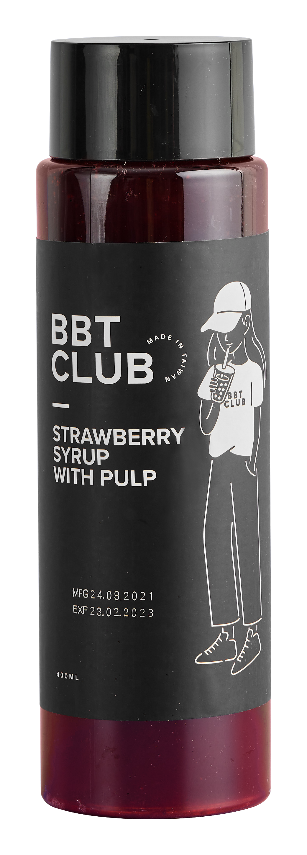 Strawberry Fruit Syrup (with Pulp) Bubble Tea 400ml